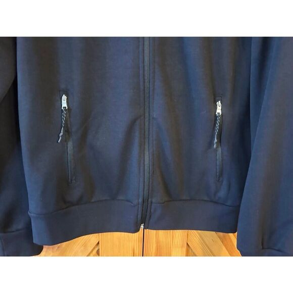 U.S. Polo Assn. Black Full Zip Track Jacket Embroidered Logo Pockets Size Medium - Picture 4 of 7